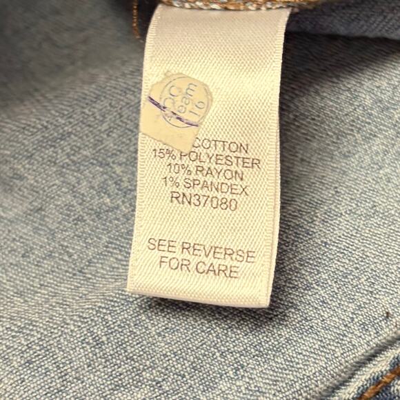 Denim Button Up Womens Top - Picture 3 of 6